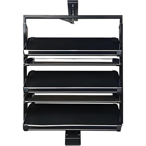 MIDUOLAI Drehbarer Schuhschrank Aus Metall 360 Schuhregal FüR Den Kleiderschrank Vertikales Regal FüR Kleine SchlafzimmerschräNke Platzsparende Aufbewahrung Schwarz 5 Tier