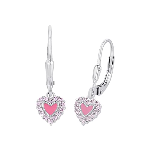 Prinzessin Lillifee Ohrhänger 925 Sterling Kinder Ohrschmuck mit Zirkonia synth. 2 1 cm Herz Kommt in Schmuck Geschenk Box 2036257