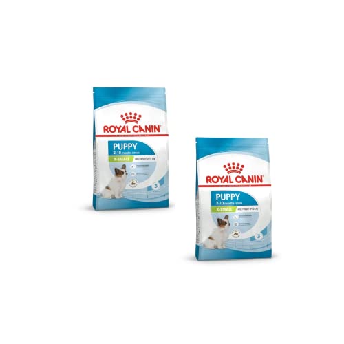 ROYAL CANIN X-SMALL Puppy Doppelpack 2 x 500g Trockenfutter für Welpen sehr Kleiner Hunderassen Kann zur normalen Funktion des Immunsystems beitragen Mit Omega-3