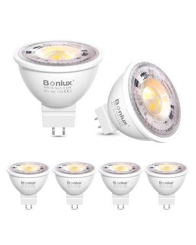 Bonlux GU5.3 LED 12V LED Leuchtmittel GU5.3 Natürliches Weiß 4000K MR16 LED 12V 600LM Ersetzen 50W 60W Halogen Lampe 38 Abstrahwinkel LED Strahler Spot Glühbirne Nicht Dimmbar 6 Stück