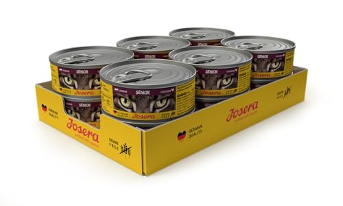 JOSERA Nassfutter Senior 12 x 85 g Senior Premium Katzenfutter nass für ältere Katzen Huhn getreidefrei mit wertvollen Antioxidantien Anti-Haarballen Alleinfutter 12er Pack