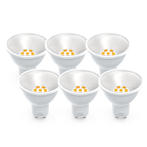 Auting LED Warmweiß 800 Lumen 6 er Pack 5W led Ersetzen 70W 80W Halogenlampen 3000K Abstrahlwinkel 120 Leuchtmittel Reflektor led Spots Nicht Dimmbar