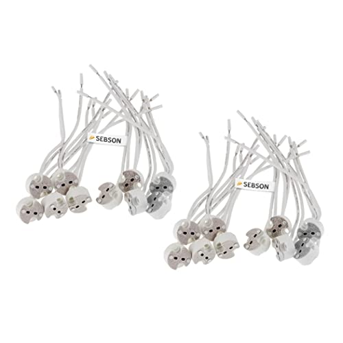SEBSON GU5.3 MR16 Fassungen für GU5.3 MR16 Leuchtmittel 230V 20er Set LED und Halogen Lampen geeignet Fassungen aus Keramik für Einbaustrahler