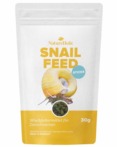 NatureHolic Snailfeed Sticks - Schneckenfutter fürs Aquarium - extra viel Calcium - mit Moringa Spirulina - Futter für Schnecken - Made in Germany