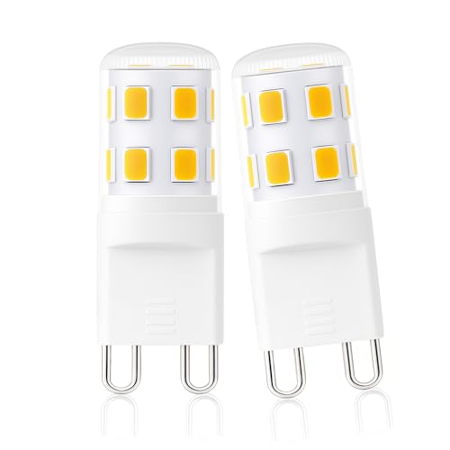 Cinsenten G9 LED Leuchtmittel LED Lampen 2W entspricht 20W 28W 33W Halogenlampe G9 Glühbirne kein Flackern nicht dimmbar Enegiesparende kleine Birne Warmweiß 3000K 2er Pack
