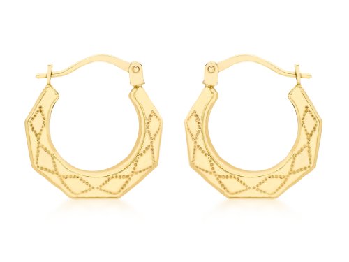  Damen Creolen 9 Karat 375 Gelbgold kurz Patterned 1.53.7509