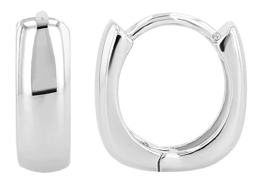 Akzent Wasserfeste Edelstahl 925 Silber Ohrringe Creolen für Damen 100% Wasserfest Hautverträglich 925 Silber - Oval