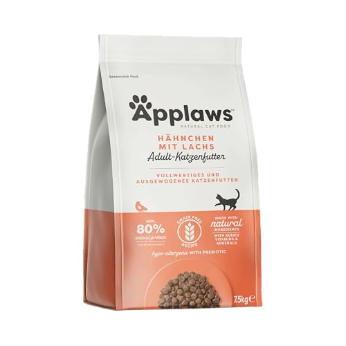Applaws Katzentrockenfutter Adult Huhn mit extra Lachs getreidefrei und komplett 7 5 kg 1 Packung