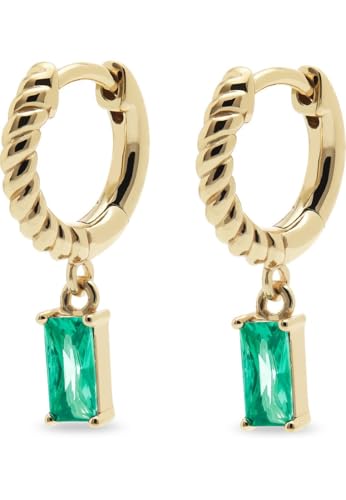 CHRIST Damen-Creolen 925er Silber recycelt Farbstein One Size 89206393