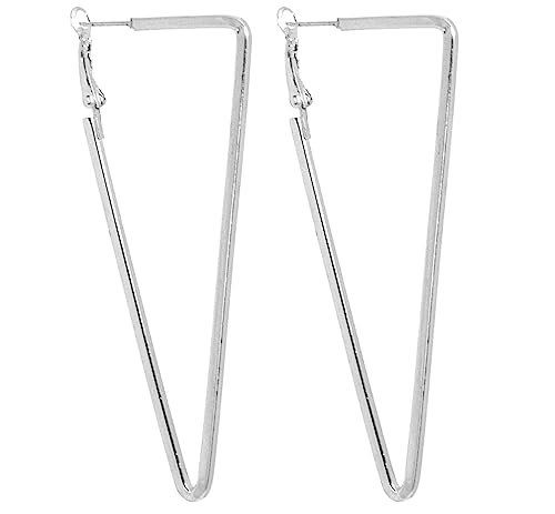 2LIVEfor Ohrringe dreieckig Creolen Dreieck Silber Hoop Earrings OhrhÃ¤nger Hoops Creolen GroÃŸ eckig Schlicht Modern silberne Creolen Ohrringe lang hÃ¤ngend