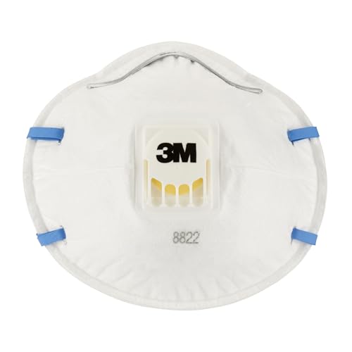 3M 8822C3 FFP2 Atemschutz-Maske für Handschleifen und Elektrowerkzeugarbeiten Atemmaske mit Schutzstufe FFP2 und 3M Cool Flow Ventiltechnik 3 Stück