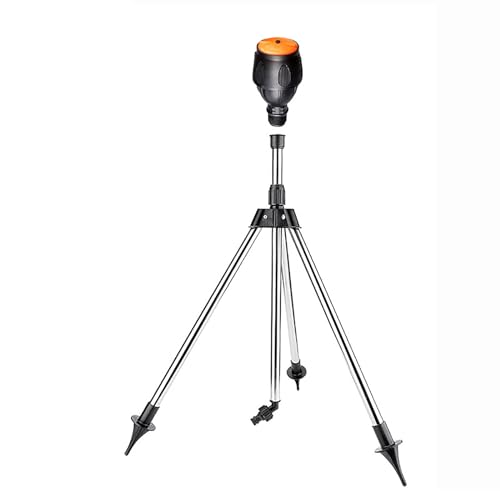 LoKori Regner Stativ Rotating Tripod mit 360 Grad Drehung Rasensprenger Rotating Tripod Teleskop Stativregner Für Große Flächen Hof Rasen