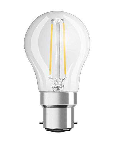 OSRAM Filament LED Lampe mit B22d Sockel Tropfenform Warmweiss 2700K 4 W Ersatz für 40-W-Glühbirne LED Retrofit CLASSIC P