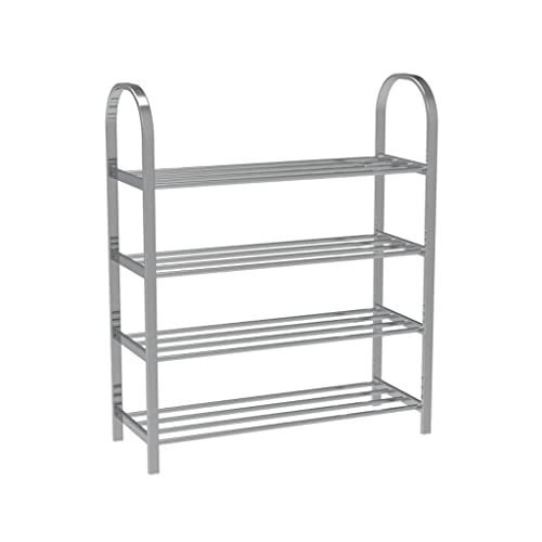 Schuhablage Schuhregal mit 3-tier-Schuhständer Edelstahl-Schuhregal einfacher dicker Metal-Schuhlager-Organizer-Rack ideal for den Eingang des Flurs Wohnzimmers Schlafzimmer Schuhschrank Schuhständ