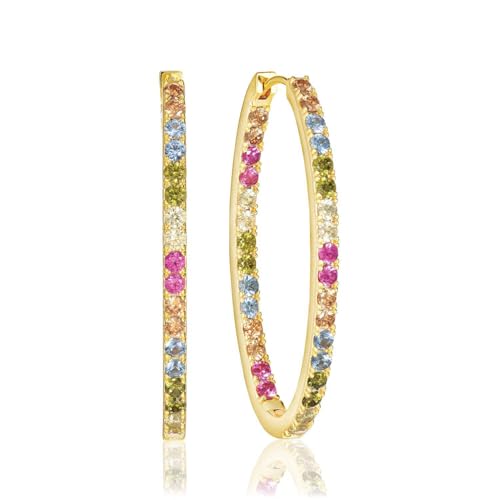 Sif Jakobs Jewellery Damen-Creolen 925er Silber One Size Gold Mehrfarbig