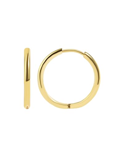 Akzent Wasserfeste Edelstahl Ohrringe Creolen in Gold für Damen Größe 8-25 mm 100% Wasserfest Hautverträglich 25 mm