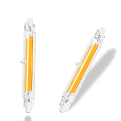 GDYOD 78mm Dimmbar 10W Ersatz für 100W Halogen Leuchtmittel Stab Warmweiß 3000K 1000LM Kein Flackern 360 Abstrahlwinkel AC DC 220 240V 2er Pack