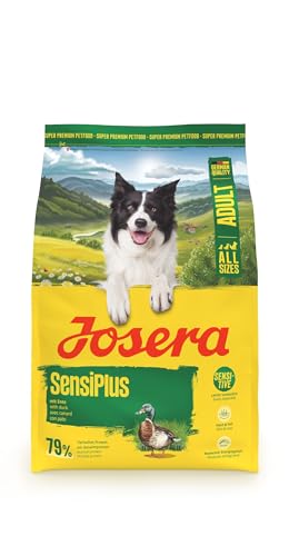 JOSERA Adult SensiPlus Ente Reis 1x 3 Premium Trockenfutter für ausgewachsene empfindliche Hunde mit viel Biotin für gesunde Haut Fell hoch verdaulich glutenfrei 1er Pack