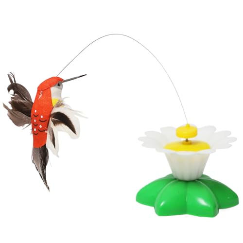 Yulokdwi Automatisches Katzenspielzeug Automatischer Schmetterlings-Vogel-Teaser 360 Drehbarer Stimulierender Teaser Zur Jagd Geistigen Anregung Gegen Langeweile Für Katzen Kitten