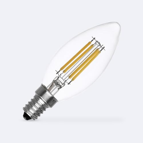 LEDKIA LIGHTING LED-Glühbirne Filament E14 4W 470 lm C35 Vela Warmes Weiß 2700K 360