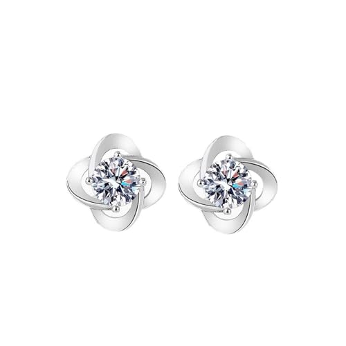 Diamant Ohrhänger aus 925er-Sterlingsilber Damen Creolen mit Feder Stern Herz mit funkelndem Damen Schmuck Zirkonia für Damen und Mädchen Premium Ohrringe für mehrere Mini Leicht Breit C-Sliver