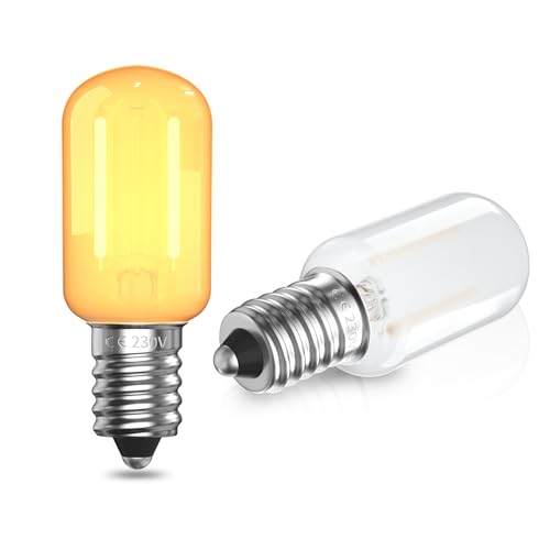 TobeBright 1W E14 LED Glühbirne T22 Warmweiß 2200K Nachtlicht Nicht-dimmbar Mini Glühbirne E14 für Nachttischlampe Salzlampe AC 220-240V 2 Stück