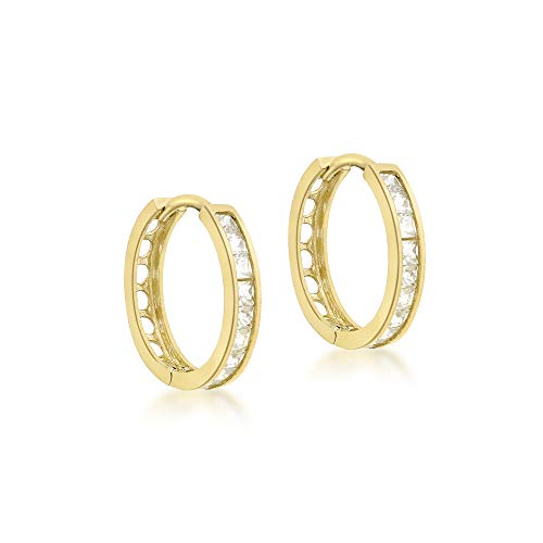 CARISSIMA Damen-Creolen 9 Karat 375 Gelbgold Cubic Zirkonia Huggy 1.57.9779