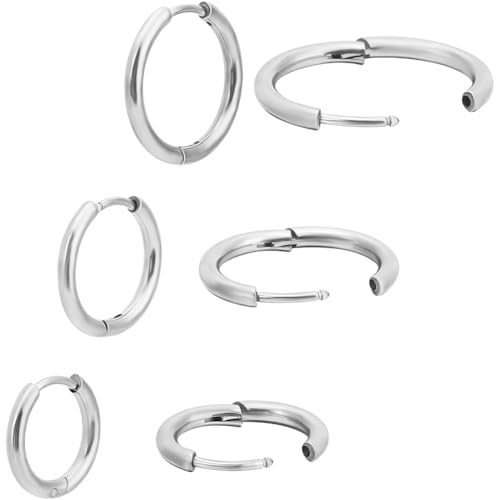Beebeecraft 1 Box 24 Stück Creolen Aus rurgischem Edelstahl 316L Für Frauen Huggie Creolen Knorpelohrring Set 14 16 18 MM