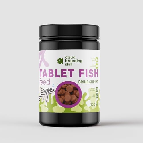 AquaBreedingSkill Tablet Fish Feed 100 ml Fischfutter Aquarium Tabletten Garnelenfutter Tabletten für Garnelen Aquarium Wels Futtertabletten Bodenfutter Aquarium für Welse Schnecken und Wirbellose