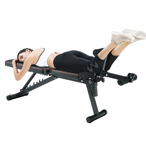 Weyot Fitnessbank Bankdrücken Bank Schrägbank BeinstreckerBlack 48 118 111CM