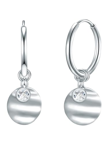 Eastside Damen Creolen Edelstahl silber Zirkonia weiß Edelstahlohrcreolen