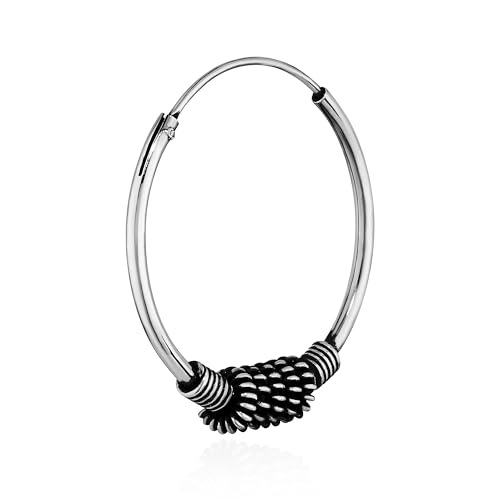 NKlaus Einzel 925 STERLING SILBER Keltische Celtic Gothic Creole massiv 20mm 7272