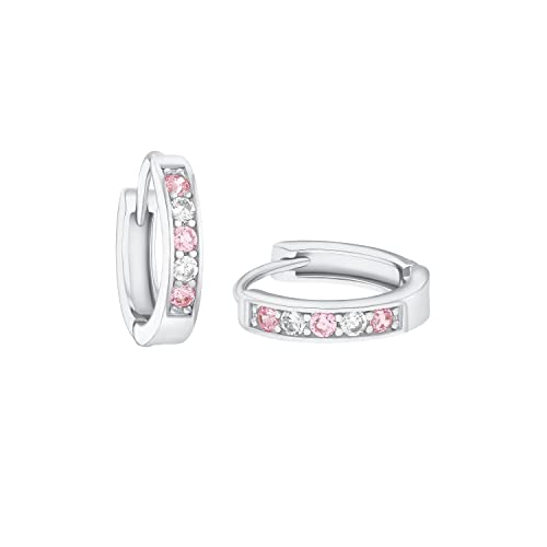 Amor Creolen 925 Sterling Mädchen Kinder Ohrschmuck mit Zirkonia synth. 1 2 cm Kommt in Schmuck Geschenk Box 9257041