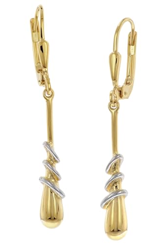 trendor Damen Gold 333 8K Bicolor Ohrhänger zauberhafter Ohrschmuck für Frauen wunderschöne Geschenkidee und edles Accessoire 68745