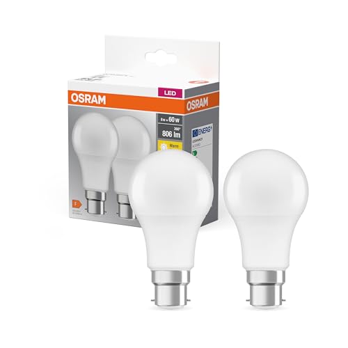 Osram LED-Lampe Sockel B22d Warmweiß 2700 K 8 50 W matt LED BASE CLASSIC A