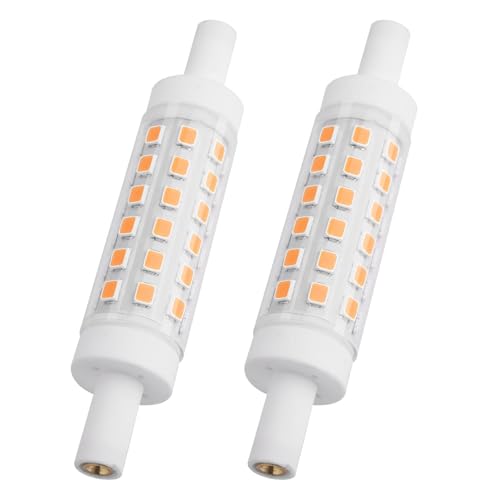 AIMEOKO Nicht dimmbar 5W 500 Lumens 50 Watt Halogenstäbe Ersatz für Landschaft Arbeit Sicherheit Bodenlampen 2 Stück Nicht dimmbar 5W 3000K Warmweiß