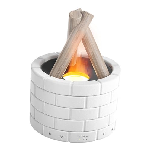 Fenteer Diffusoren für ätherische Öle Aroma-Diffusor mit Timer Luftbefeuchter Kamin-Flammendiffusor für Zuhause großes Zimmer Schlafzimmer