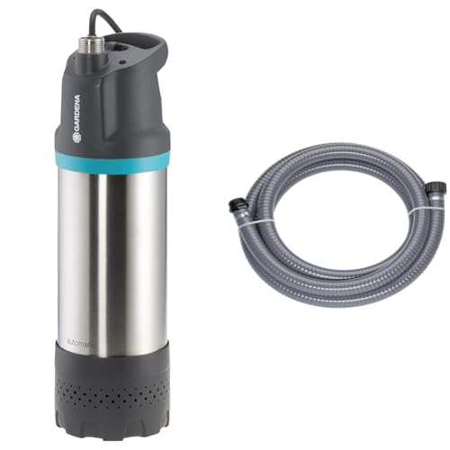 Gardena Tauch-Druckpumpe 6100 5 inox automatic Automatische Tauchdruckpumpe Saugschlauch 3 5 M Robuster Ansaugschlauch Zur Verlängerung Der Sauggarnitur