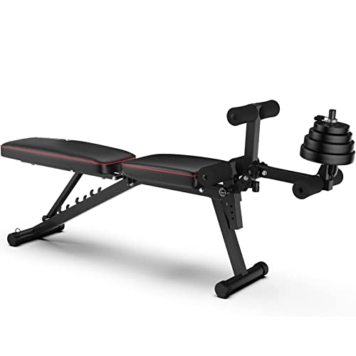 Klappbarer Hantelhocker mit Kurzhanteln für Heimtraining Fitnessstudio Gewichtheben zusammenklappbare verstellbare Hantelbank Beinstrecker Beincurl Trainingsbank