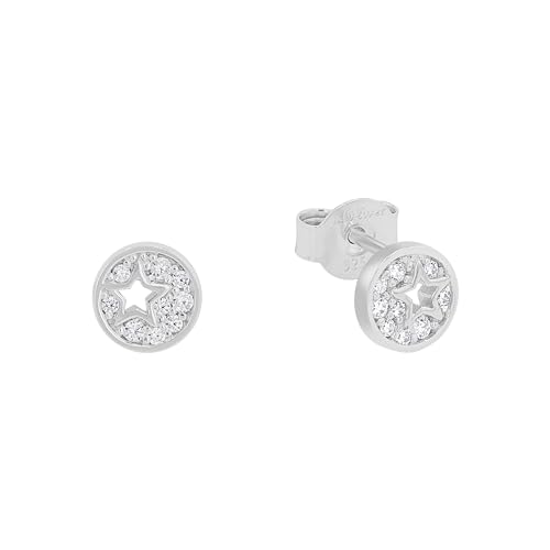 s.Oliver Ohrstecker 925 Sterling Mädchen Kinder Ohrschmuck mit Zirkonia synth. 0 6 cm Stern 2018521