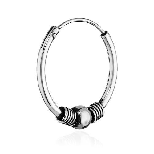 NKlaus Einzel 925 STERLING SILBER Keltische Celtic Gothic Creole massiv 18mm 7261