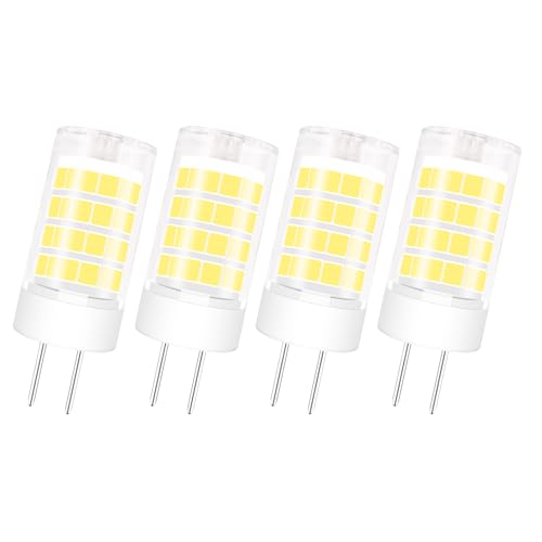 Zyrvolux GY6.35 LED Lampe 3W 30W Halogenersatz AC DC 12V T4 GY6.35 Bi-pin Base Warmweiß 3000k für Pendelleuchten Schreibtischlampen Tischlampen Deckenlampen Außenbeleuchtung 4er-Pack