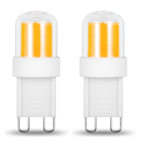 ZHENMING G9 LED Lampe Mini COB G9 Leuchtmittel 4W Ersatz 20W 25W 28W 40W Halogenlampe Warmweiß 3000K 400 Lumen 220V Bi-Pin Kurzer Typ Schlafzimmer Leuchter Wandleuchte Nicht Dimmbar 2 Stück