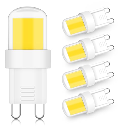 G9 LED Lampe COB G9 Leuchtmittel 4W Ersatz 20W 25W 28W 40W Halogenlampe Kaltweiss 6000K 400 Lumen 220V G9 Bi-Pin Kurzer Typ Schlafzimmer Leuchter Restaurants Wandleuchte Nicht Dimmbar 5 Stück