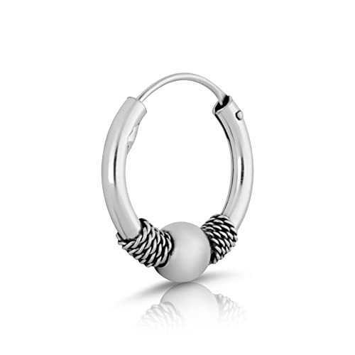 NKlaus Einzel 16mm Bali Kugel Creole Keltisch 925 Sterling Silber Herren Gothic 4334