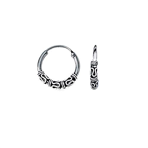 NKlaus Silber Paar 925er Sterlingsilber Ohrringe Keltische Creolen Gothic Celtic Ohrpiercing 18mm 5043