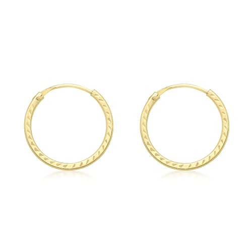 Carissima Gold Kinder Diamantschliff 1.2 mm 13 mm Sleeper Creolen 9k 375 1.53.9859