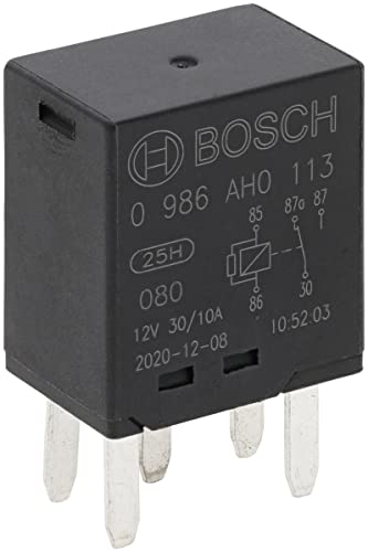 Bosch 0986AH0113 Mini-Relais 12V 30A Betriebstemperatur von -40 bis 100 Wechselrelais 5 Pin Relais