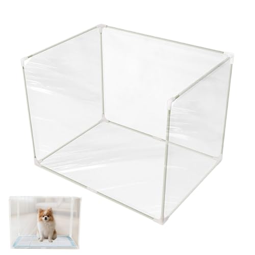 Spritzschutz Für Katzentoiletten 61 X 45 X 45 Cm Großer PE-PVC-Bildschirm Faltbares Sichtschutzwerkzeug Verhinderung Von Streustreuung Hochseitige Schutzplatte Wohnzimmer Wohnungen Balkone S