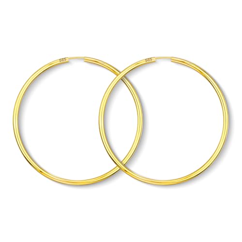 EDELIND Creolen Gold 585 Echtgold 60 mm Damen Ohrringe Breite 2 5 mm Gelbgold 14k mit Geschenkbox